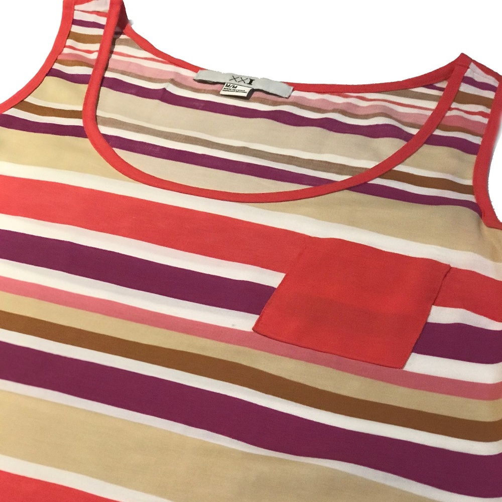 Forever 21 Striped Pocket Tank